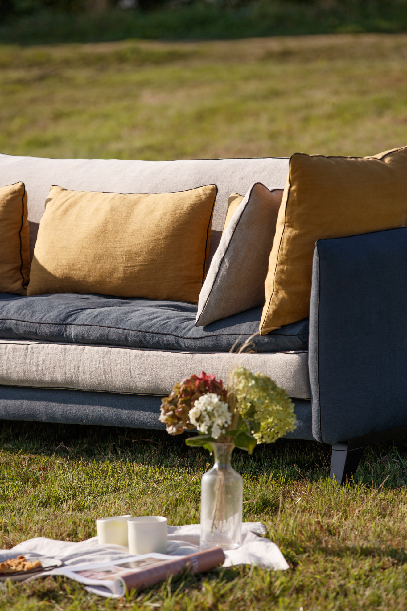 canape personnalisable en lin