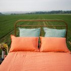 Housse de Couette en Lin Lavé Abricot