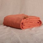 Housse de Couette en Lin Lavé Abricot
