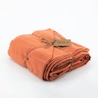 Housse de Couette en Lin Lavé Abricot