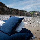 Taie d'Oreiller en Lin Lavé Bleu Nuit