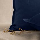 Taie d'Oreiller en Lin Lavé Bleu Nuit