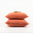 Taie d'Oreiller en Lin Lavé Abricot