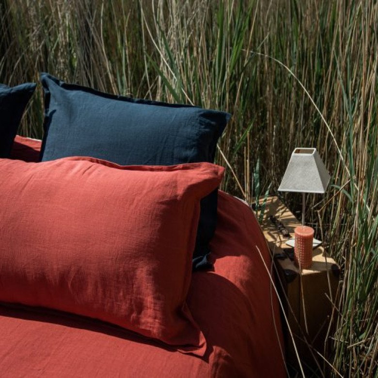 Housse de Couette en Lin Lavé Rouge Figue - Embrin