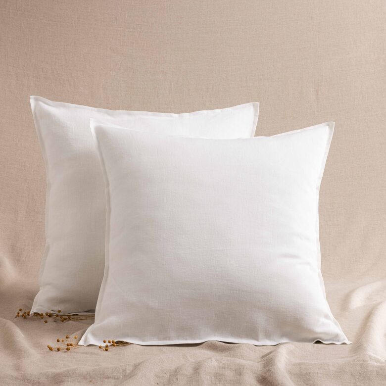 Taie d'Oreiller en Lin Lavé Blanc Craie - Embrin