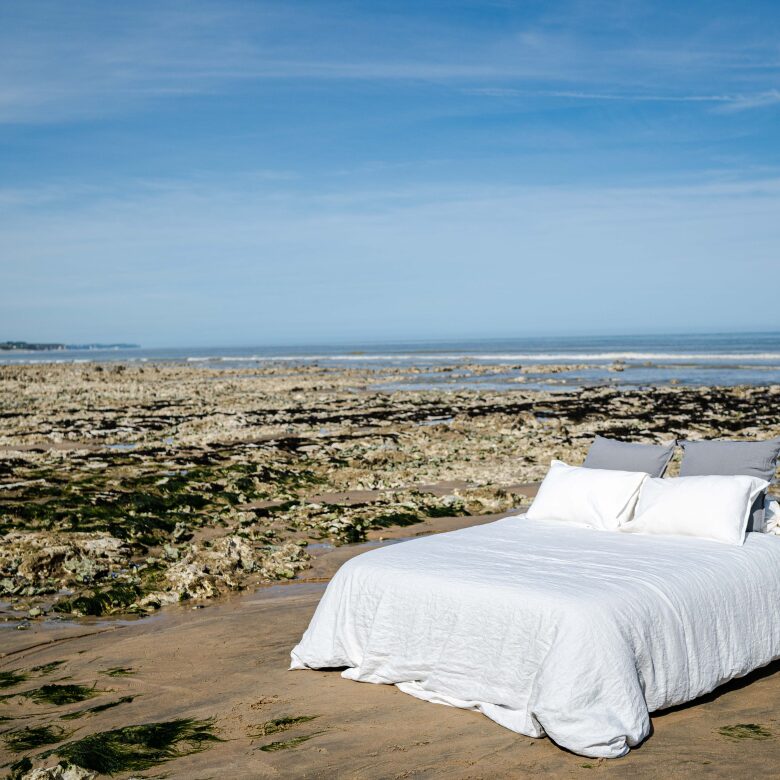 Taie d'Oreiller en Lin Lavé Blanc Craie - Embrin