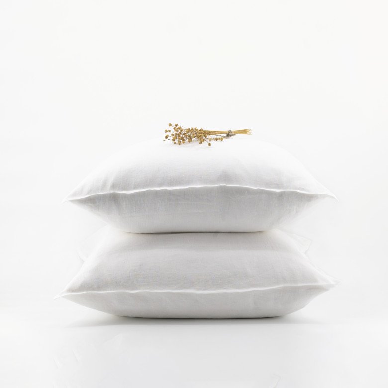 Taie d'Oreiller en Lin Lavé Blanc Craie - Embrin