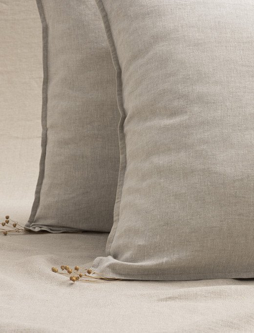 Taie d'Oreiller en Lin Lavé Naturel