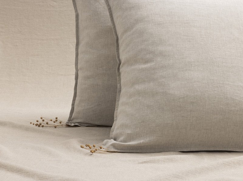 Taie d'Oreiller en Lin Lavé Naturel