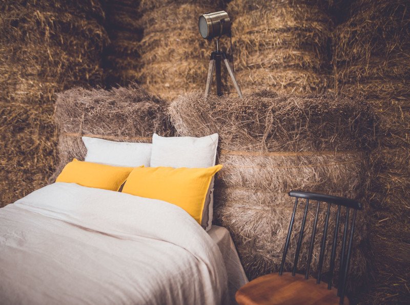 Taie d'Oreiller en Lin Lavé Safran