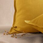 Taie d'Oreiller en Lin Lavé Safran