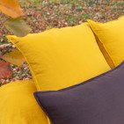 Taie d'Oreiller en Lin Lavé Safran