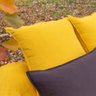 Taie d'Oreiller en Lin Lavé Safran