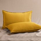 Taie d'Oreiller en Lin Lavé Safran