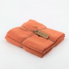 Drap Housse en Lin Lavé Abricot