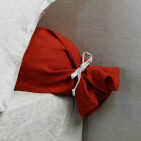 Taie de Traversin en Lin Lavé Rouge Figue