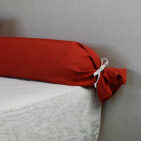 Taie de Traversin en Lin Lavé Rouge Figue