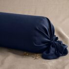 Taie de Traversin en Lin Lavé Bleu Nuit