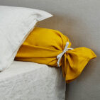 Taie de Traversin en Lin Lavé Safran