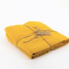 Drap Housse Papillon en Lin Lavé Jaune Safran