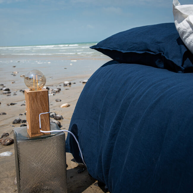 Housse de Couette en Lin Lavé Bleu Nuit