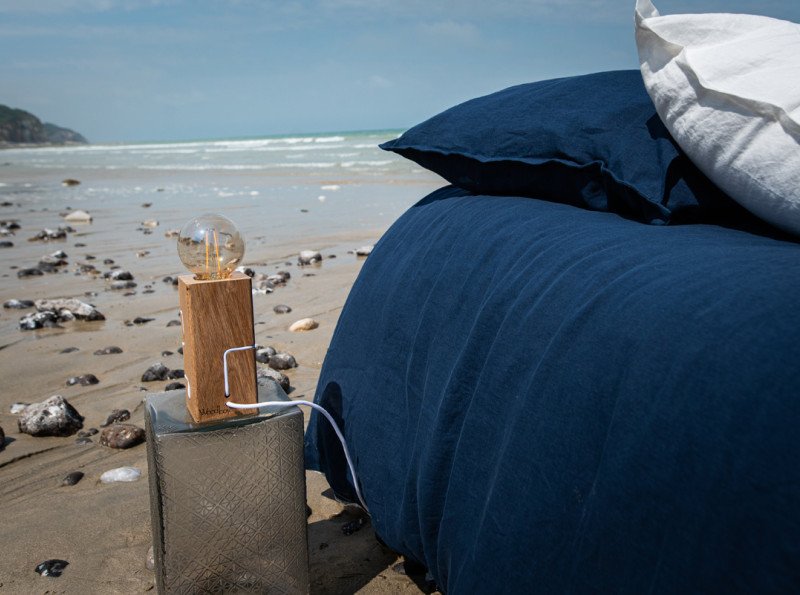 Housse de Couette en Lin Lavé Bleu Nuit