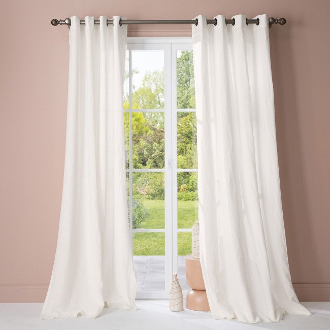 Rideau en lin lavé Crème