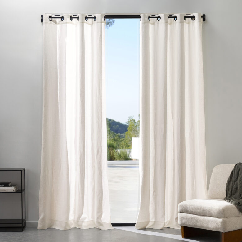 Rideau en lin lavé Crème - Embrin