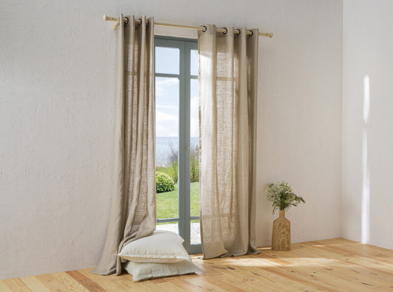 Rideau en lin lavé Ficelle