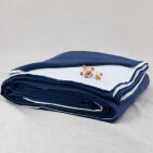 Housse de Couette en Lin Lavé Bleu Nuit Bicolore