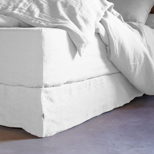 Cache-Sommier en Lin Lavé Blanc Craie