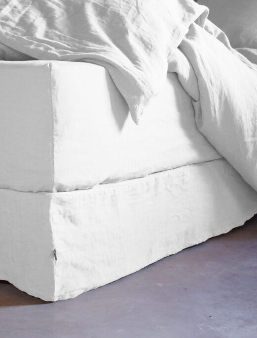 Cache-Sommier en Lin Lavé Blanc Craie