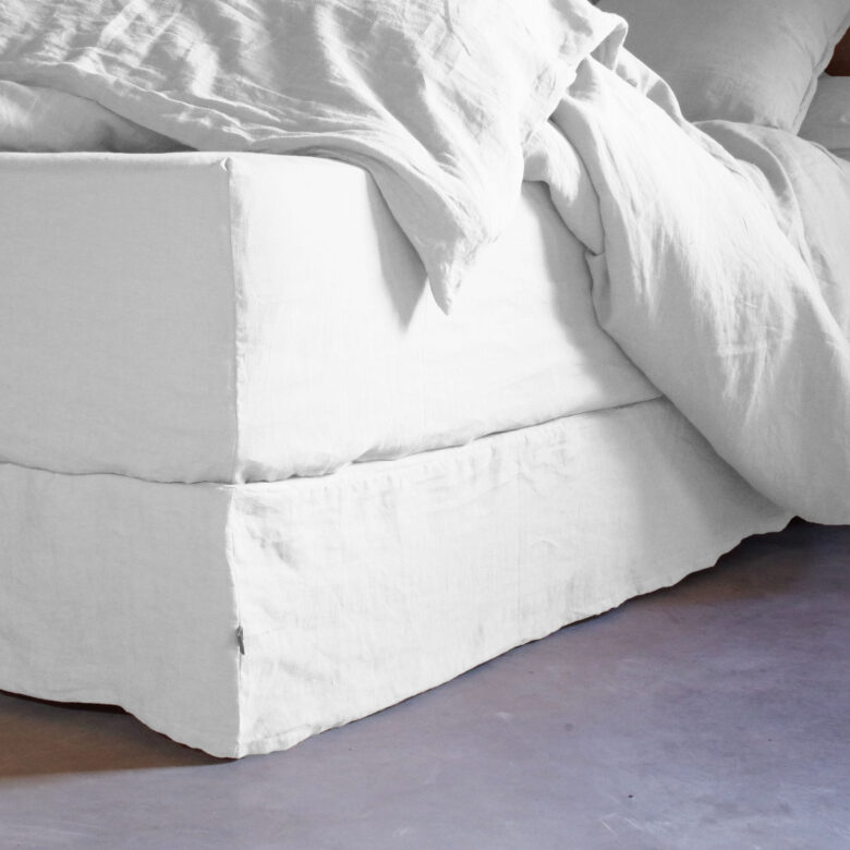 Cache-Sommier en Lin Lavé Blanc Craie - Embrin