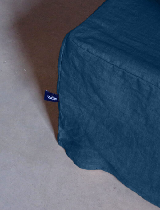 Cache-Sommier en Lin Lavé Bleu Nuit