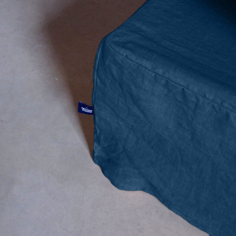 Cache-Sommier en Lin Lavé Bleu Nuit - Embrin