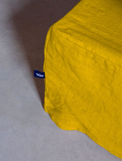 Washed Linen Valance in Saffron Yellow