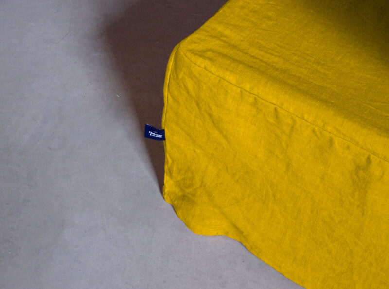 Cache-Sommier en Lin Lavé Jaune Safran