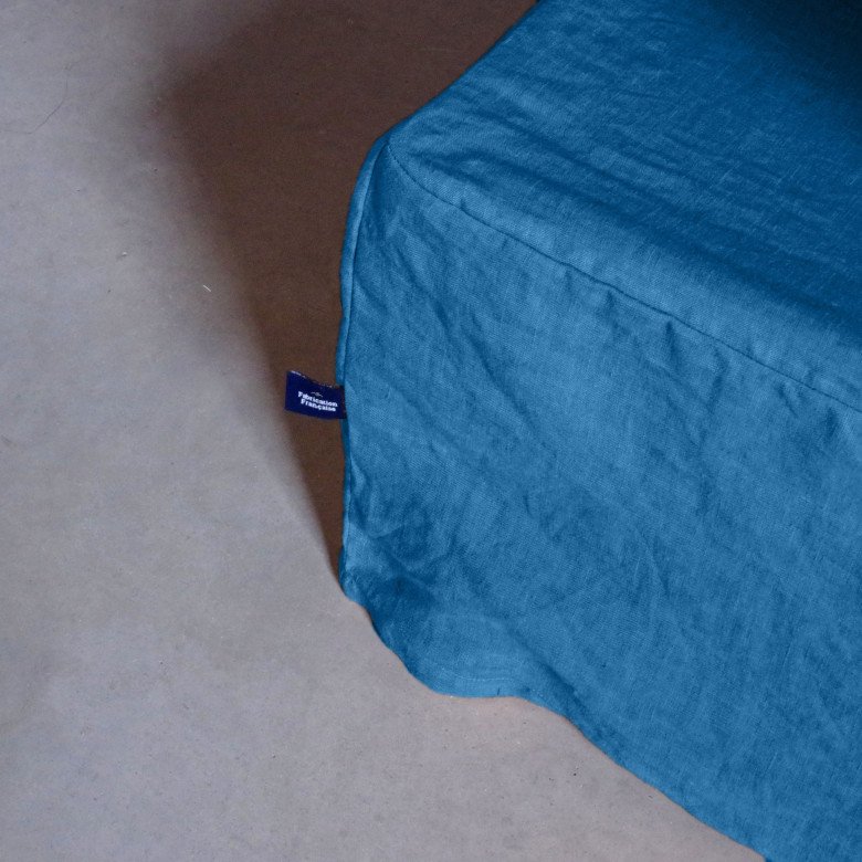 Cache-Sommier en Lin Lavé Bleu Prusse - Embrin