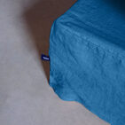 Cache-Sommier en Lin Lavé Bleu Prusse