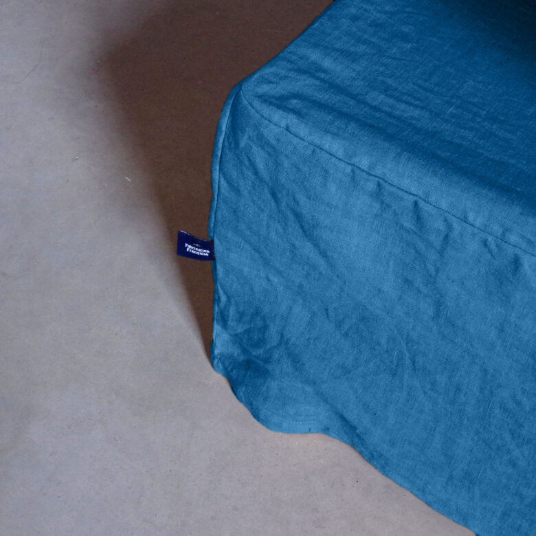 Cache-Sommier en Lin Lavé Bleu Prusse - Embrin