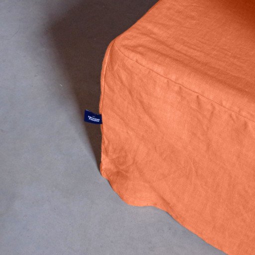 Cache-Sommier en Lin Lavé Abricot