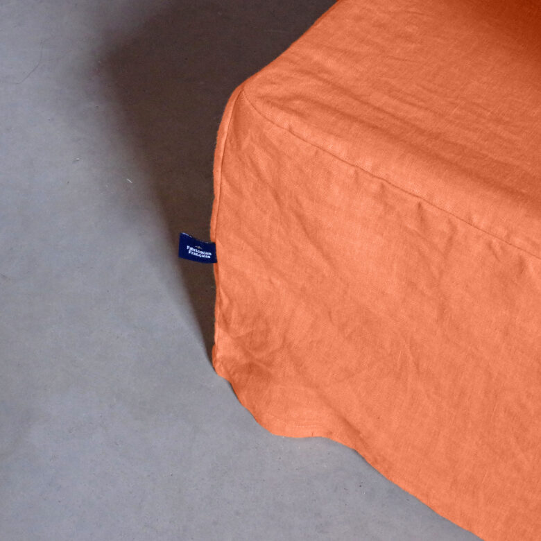 Cache-Sommier en Lin Lavé Abricot - Embrin