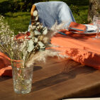 Nappe en Lin Lavé Abricot