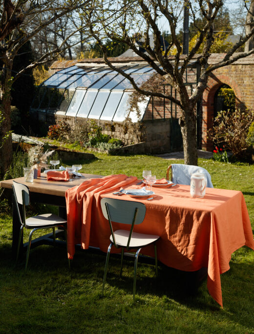 Nappe en Lin Lavé Abricot