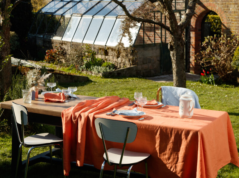 Nappe en Lin Lavé Abricot