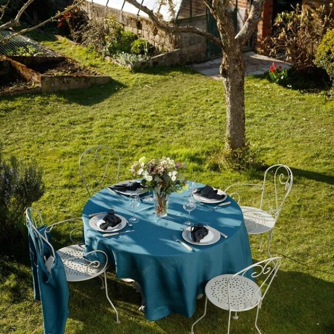 Nappe en Lin Lavé Bleu Prusse