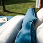 Housse de Couette en Lin Lavé Bleu Prusse Bicolore