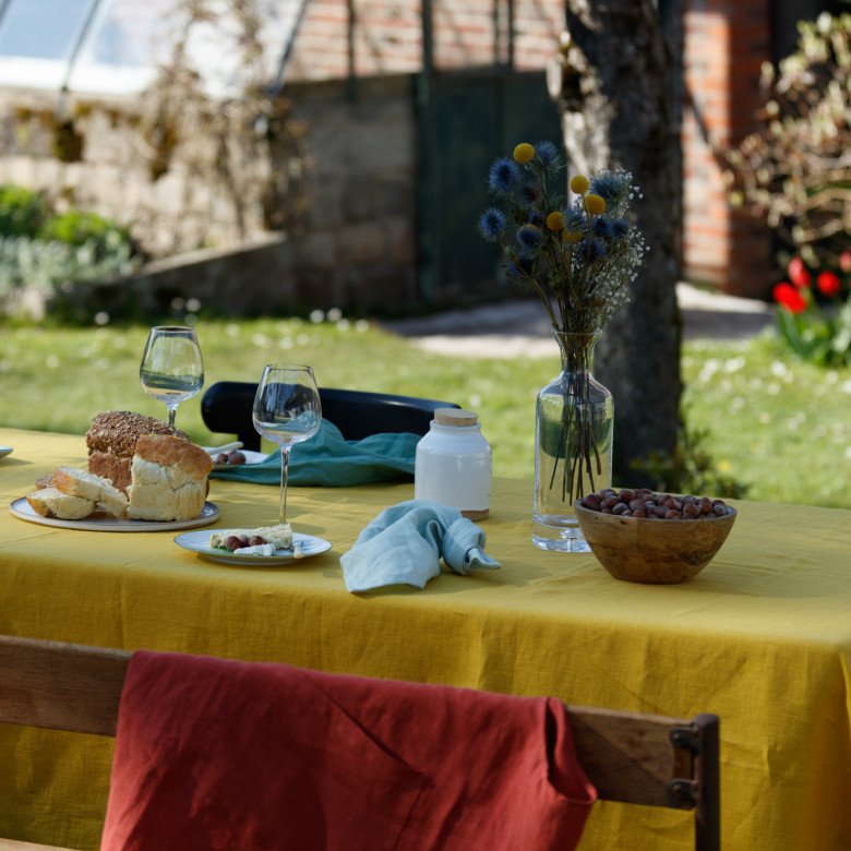Nappe en Lin Lavé Jaune Safran - Embrin
