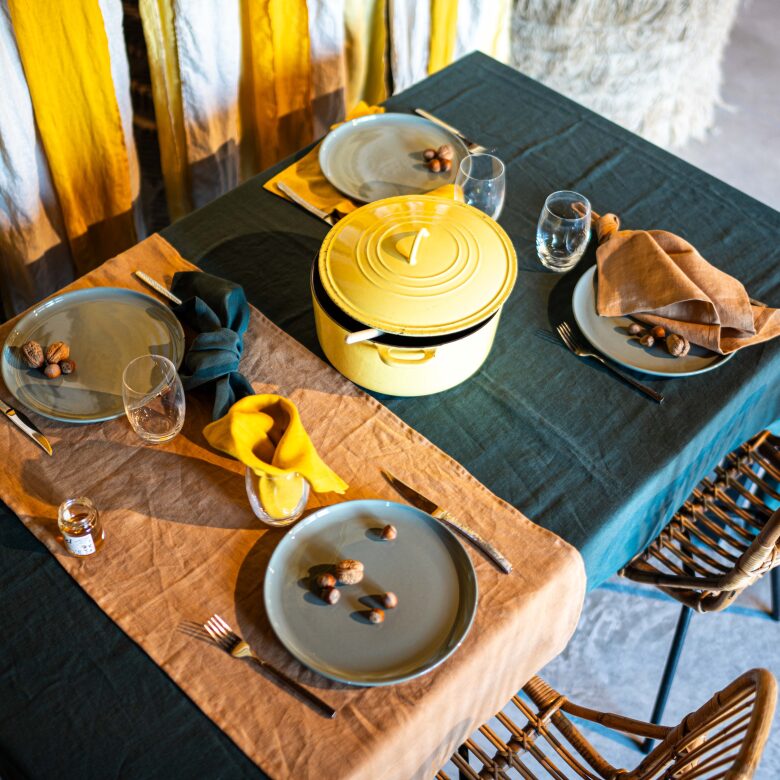 Nappe en Lin Lavé Vert Forêt - Embrin