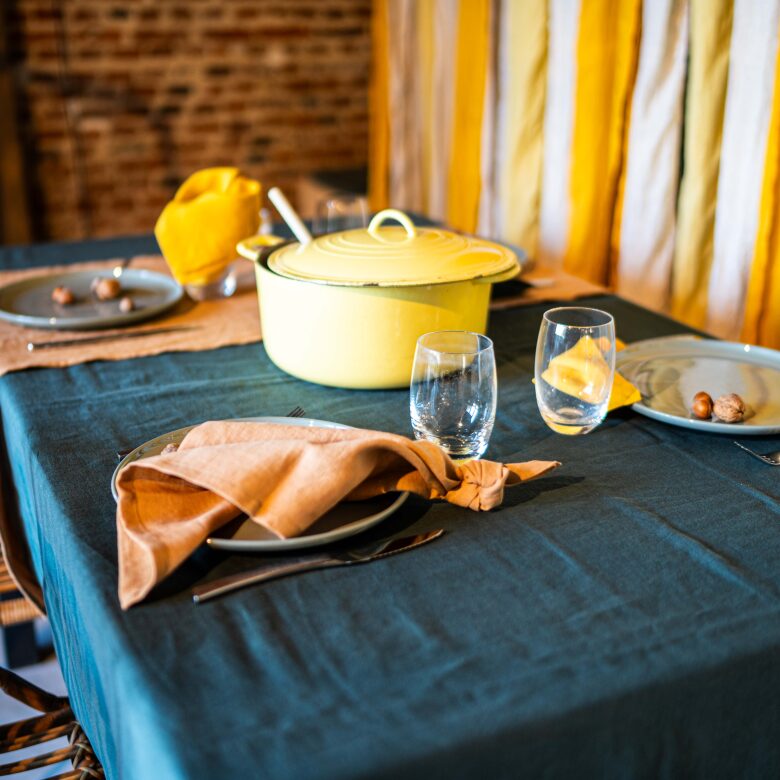 Nappe en Lin Lavé Vert Forêt - Embrin